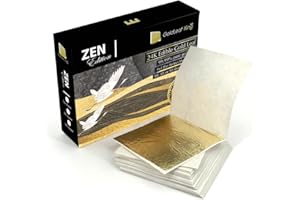 99.99% Pure Gold Edible Gold Leaf Sheet 24K GoldleafKing Zen Edition 10, 30, 50 Sheets Pack x 1.6 inches | 4x4cm The Perfect Medium Size (Zen Edition - 10 Sheet)