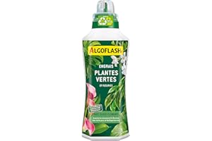 Algoflash Engrais Liquide Plantes Vertes et Plantes Fleuries, Utilisable en Agriculture Biologique, Bouchon Doseur Inclus - 1 L