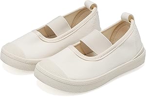 Vunavueya Kinder Hausschuhe Jungen Slip On Canvas Sneakers Mädchen Low-Top Freizeit Halbschuhe Bequeme Schuhe Klettverschluss gr.22-31