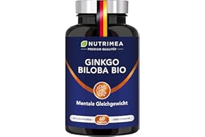 ‎PLASTIMEA GINKGO BILOBA Kapseln 100% BIO | Brain BOOSTER Gedächtnis & Konzentration | Hochdosiert, Laborgeprüft & 100% Vegan