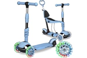 Hulajnoga trójkołowa dla dzieci 3w1 Todi Ricokids balansowa z siedziskiem, regulowaną rączką szaro-niebieska