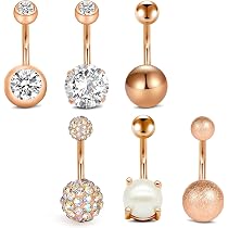 10 Piercings Nombril En Acier Inoxydable 316L Avec Double Pierre - 1,6 Mm X 11 Mm, 10 Couleurs