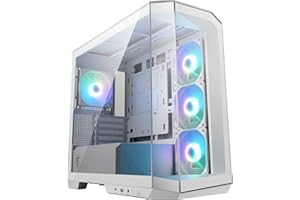 MSI MAG PANO M100L PZ White Boîtier PC Micro-ATX, Support pour Carte Graphique, Niveau à Bulle, filtres à poussière, Espace de 33mm pour Le Passage des câbles, USB Type-C (20 GB/s)