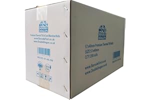 DOUBLE DRAGON 200 Rollos de Papel Térmico 57x40 mm Till Rolls, Recibo de Caja, para PDQ POS EPOS EFTPOS, Máquina de Tarjetas de Crédito, Verifone, Barclays, Ingenico iCT200, iCT 220, iCT250, iCT 250