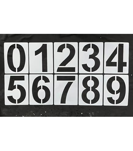Stencil Numeri Grandi 0-9 In Plastica - Riutilizzabili Per Pavimenti, Muri E Legno - Foto 3