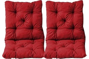 AMBIENTE HOME Ambientehome Lot de 2 Coussins REMBOURRÉS avec Dossier pour Banc de Jardin, TERRASSE Env. 50 x 98 cm x 8 cm Rouge!!