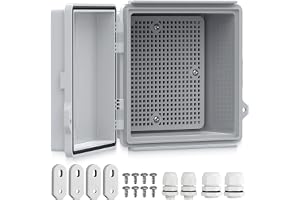 KAMTOP Elbox IP67 Kopplingsdosa Ogenomskinlig 15x15x9 cm ABS | IP67 elbox, kopplingsdosa, kopplingsbox och kapslingslåda i 3 mm ABS, vattentät kabelbox med monteringsplatta utomhus