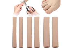 SAMAMOCA 6 Stück 3 Größen Zehenschutz Silikon,Schneidbar Zehen Kissen Tube,Zehenkappen Pad, Gel Zehenpolster,Schlauchbandage Druckschutz für Mais,Blasen,Schwielen – Finger und Zehenschutz für Damen & Herren