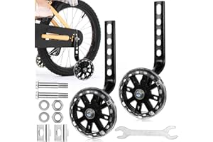 IYEREER Stabilisateur Roulette Velo Enfant, Stabilisateur Roues de Vélo, Roues Stabilisatrices pour Vélos de 12, 14, 16, 18 et 20 pouces, kit d'accessoires inclus