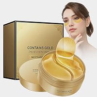 GEMERRY Gold Augenpads - 60 Stück Für Anti-Aging, Augenringe & Tränensäcke - Kühlend & Feuchtigkeitsspendend