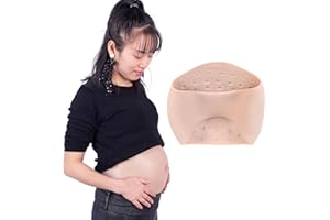 ICEVER Fake Pregnant Belly Full Silicone Pregnancy Belly Costume Fake Baby Bump 2-4 Months for Photo Props Actor Performance (2-4 Months, Beige)