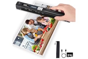 BTBHIHO Portable Scanner for Documents, 900DPI USB Mobile Handheld Document Scanners, A4 Photo Scanners for JPG PDF Format with 16GB Micro SD Card TF Card