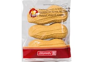 ‎BRUNNEN Brunnen 102988601 Radiergummi / Radierer Erdnuss Fun Collection (4 x 1,5 cm) 3er-Set