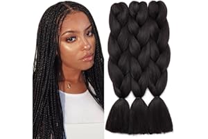 TESS 60 cm Extension per Treccine Africane #1B Nero Naturale, Extension Capelli Treccine 1 Pezzi Jumbo Treccia (100g/Pezzi) Capelli Finti per Treccine