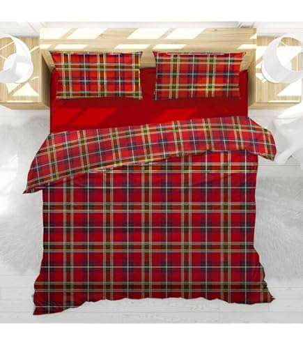 Copripiumino In Flanella 100% Cotone - Prodotto Italiano, Singolo/Matrimoniale, Beige O Gnomo Rosso - Foto 9