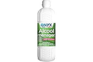 Onyx - Alcool Ménager Parfum Framboise - Désinfectant, Dégraissant, Nettoyant Multi-Surfaces & Multi-Usages - Ecocert - 100% d'Ingrédients d'Origine Naturelle - Fabrication Française - 1L