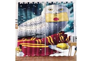 KIDSLOVE Eule Verdunkelungsvorhänge Cartoon-Eule Blickdicht Vorhänge Eule Verdunkelungsvorhang Für Schlafzimmer Kinderzimmer (1,150x166cm(BxH)/ 75x166cmx2)