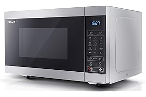 SHARP YC-MG252AU-S 25 Litre 900W Digital Microwave with 1000W Grill, 11 power levels, ECO Mode, defrost function, LED cavity light - Silver