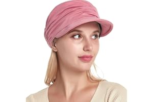 Cysocool Gorra de béisbol suave para mujer, gorro de bambú suave, gorro de quimioterapia con pico para pérdida de cabello, turbantes de quimioterapia, gorro holgado