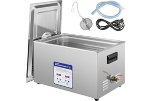 VEVOR Limpiador Ultrasónico 600 W 30 L Máquina de Limpieza Ultrasónica 40 kHz 220 V de Acero Inoxidable Limpiador Ultrasonido con Temporizador Digital para Joyerías, Ópticas, Relojeros, Ferreterías