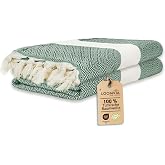 Loomvia - 2'li paket -%100 Pamuk Peştamal 100x180 cm, Havuz ve Plaj Havlusu, Spor Havlusu, Hızlı Kurur ve Koku Yapmaz, Emici,