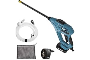 WESCO Cordless Pressure Washer, 22 Bar 18V Portable Battery Jet Washer with 5-in-1 Adjustable Nozzle, 6m Hose, Extension Lance, 2.0Ah Battery, Lightweight Suitable for Patio Cleaning and Car Washing