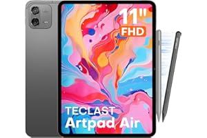 TECLAST Tablet Artpad Air 11 Pollici Android 15, Helio G99 Octa-Core Gaming Tablet 20GB RAM 128GB ROM(1TB TF), Dual SIM LTE, 8000mAh, Widevine L1, GPS/GMS, USBC Anschluss,Tabletpc con Penna