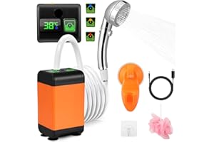 Evoloo Camping Shower,Upgraded Portable Shower, Rechargeable Outdoor Shower with 7800mAh Battery,Electric Handheld Shower for Camping, Car, Pet, Beach, Garden
