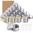 30 Pezzi Barattoli di alluminio 15 ml Lattina Alluminio Barattoli Metallo Vasetto Vuoto Contenitori Con Adesivo Rotondo E Cuc
