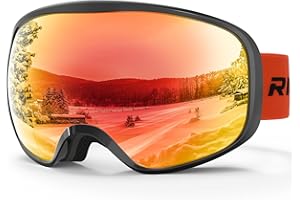 RIOROO Maschera da Sci Bambino 3~14 Anni Occhiali da Sci Maschera Sci Bambino Occhiali Sci 100% Anti UV Anti Nebbia anti-vento antipolvere, OTG per Ragazzo Ragazza Sci Snowboard Sport Invernali