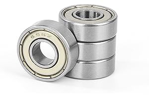 JESUSTREE 4 Pezzi 696ZZ Cuscinetti a Sfera 6x15x5mm Doppia Protezione Metallica, Acciaio Cromato, Pre-Lubrificati, 696-2Z Cuscinetto Radiale a Sfere in Miniatura per Pattini, Skateboard, Longboard, Scooter