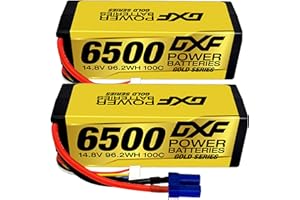 DXF 2 Paquete batería lipo 14.8v 6500mah 100c para 1/8 1/10 RC Cars Slash 4x4 Bandit rustler Stampede Jam hpi xb kyosho 4wd axial scx10 ecx torments camion RC batería bateria lipo 15.2v EC5