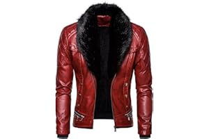 LSSM OtoñO E Invierno Moda Botones De Color SóLido Cremallera Costura Cuello De Piel Chaquetas De Cuero Para Hombres Fleece Outerwear Jackets Crew Hooded Midlayer