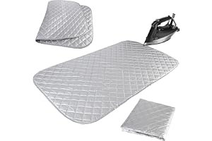 YYTECH Strykmatta 48 x 85 cm för Bord - Vikbar Strykbräda i Bomull, Värmebeständig Strykfilt, Bärbar för Resa, Skrivbord och