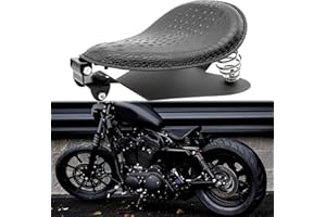 BREDUXSER Motorrad Bobber Sitz, Krokodil Leder Motorrad Solo Sitz für Sportster XL1200 883 48 Dyna Softail Custom