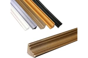 CJHZQYY Striscia per bordi in TPE con quadrante autoadesivo da parete, in plastica, per decorazione ad angolo, per pavimenti, bordi da parete (oro champagne, 5 m, 19 x 13 mm)