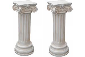 Antikes Wohndesign Spar-Set 2 x Steinsäule Sockelsäule Griechische Blumensäule Gartensäule Figurenständer 104KG Höhe: 73cm