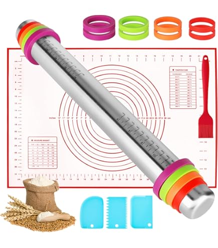 Mattarello In Acciaio Inox HEPAZ Con Accessori - Per Pasta, Pane E Dolci Fatti In Casa - Foto 5