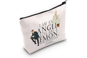 LEVLO Demons and Angel Fans Cosmetic Bag Demons and Angels TV Show Gift I am an Angel You Are a Emon We're Hereditary Enemies Make up Zipper Pouch Bag Angel Merchandise, I am an Angel, Makeup Bag