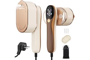 QEANY 1200W Défroisseur vapeur,Fer à repasser portable,2 en 1 Défroisseur vapeur de voyage avec 110ml Réservoir d'eau e 4 niveaux de vapeur,pour les voyages et la maison