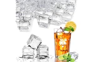 LYFJXX Fake Crushed Square Ice Cubes Artificial Acrylic Crystal Diamonds for Vase Fillers,Table Scatter, Party Favor, Wedding Decoration, Photography Props, Food Display, DIY Crafts (square-25MM 50 Pieces)