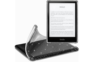 CoBak Clear - Custodia trasparente per Kindle Paperwhite da 6,8" per Kindle Paperwhite 11ª generazione 2021 e Signature Edition (modello n. M2L3EK/ M2L4EK), leggera e resistente ai graffi (nero