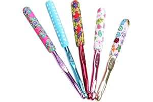 Coopay Agujas de Ganchillo, Ergonómico Suave Antideslizante Mangos de Goma Juegos de Ganchos de Ganchillo 6.5 mm y Más, Ganchillos Crochet Hechos a Mano,Kit de Ganchillo para Manos Artríticas