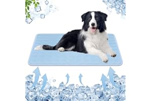MEYDLL Kühlmatte für Hunde, Selbstkühlende Hundematte, Waschmaschinenfest Kühlkissen, Tragbare Selbstkühlende Matte, rutschfeste Haustier Kühlmatte Kühldecke für Hunde Katzen (L-70x55 cm)