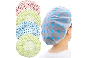 SZXMDKH Confezione da 4 cuffie da doccia da donna, impermeabili, riutilizzabili, cappellini da doccia elastici per capelli da donna, spa e salone