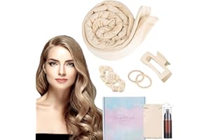 Aotfusd Heatless Curls, Locken Ohne Hitze, Heatless Curls Band Samt über Nacht mit Haarnadel Rutschfest Locken über Nacht DIY Hair Curler Haarband Wave Formers Nacht für Mittleres Langes Haar (Beige)