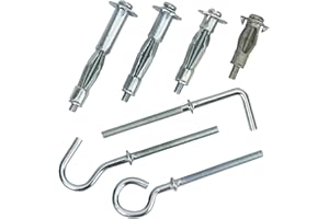 COGEX - Lot de 45 chevilles à expansion et crochets - Spécial mur creux - Ø4mm x 21, 32, 38 et 46mm - Diamètre: 4mm - Longueur: 21, 32, 38, 46mm - Assortiment de 45 pièces