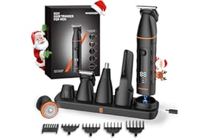 MAXGROOM Afeitadora Corporal Masculina 5 en 1, IPX6 Depiladora Corporal Hombre, Apto para Nariz, Barba, Cabello y Zonas íntimas, Cabezal de cuchilla magnético reemplazable, Fácil de limpiar