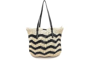FAYLINN Bolso Mujer Verano - Bolso Rafia Mujer - Bolso Crochet Mujer - Bolso Grande Hippie Paja Mujer - Laura
