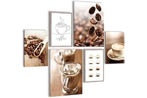 NOVART Cuadros Cocina de café - CON ESTILO, SIN NECESIDAD DE MARCO - Moderne Collage Coffe - Fotos comedor de cocina - N004363a